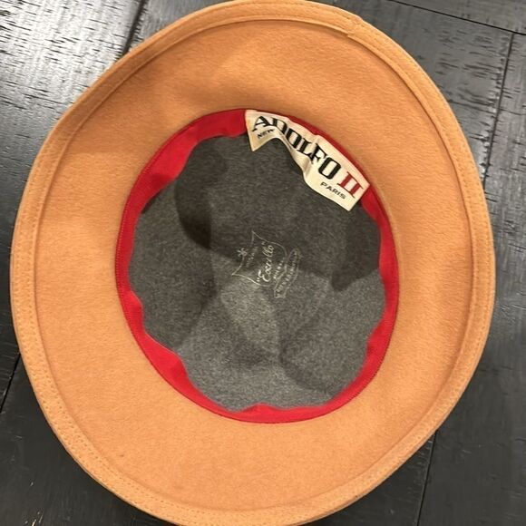 Women\'s Rare Adolfo II Vintage Gray Braided Brown Wool Esccello USA Hat‌‌‌‌ main image 8